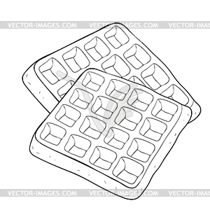 Wafers Viennese square bakery product - vector clipart / vector image