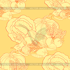 Seamless pattern is vegetables ripe autumn - vector clip art