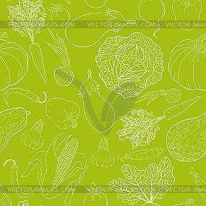 Seamless pattern is vegetables ripe autumn - royalty-free vector clipart