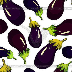 Seamless pattern iseggplant vegetable natural. - vector image