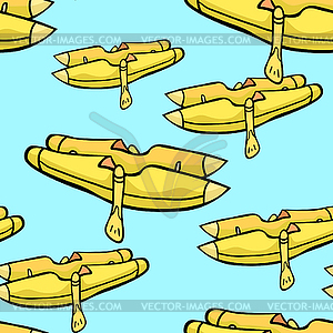 Catamaran swimming ship on water - vector clip art