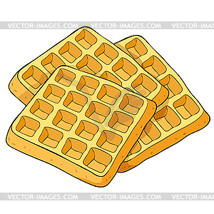 Wafers Viennese square bakery product - vector clip art