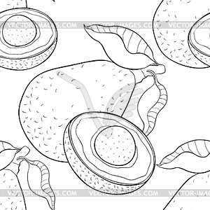 Бесшовные модели экзотических фруктов тропического авокадо. - векторный дизайн