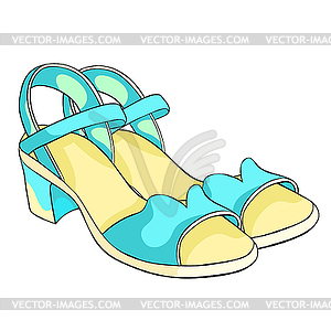Обувь для летних женских сандалий - рисунок в векторном формате