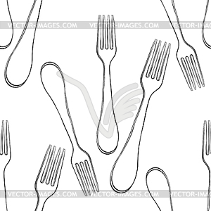 Seamless pattern cutlery fork for food - vector clipart