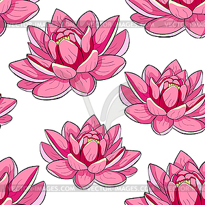 Seamless pattern lotus flower spiritual india. - vector image