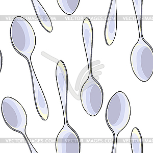 Seamless pattern cutlery spoon for food - vector clip art