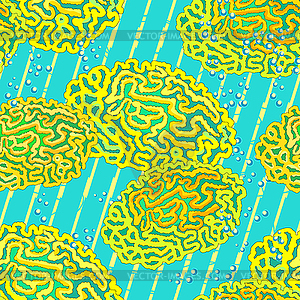 Seamless pattern exotic Phrygian brain coral in - vector clip art