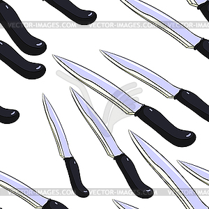 Seamless pattern knife for cutting food with - vector image