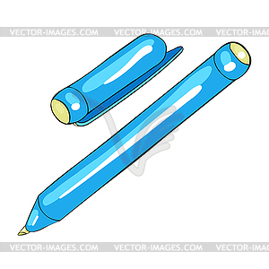 Stationery felt-tip pen with cap - vector image
