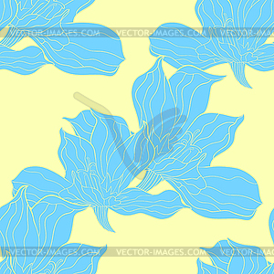 Seamless pattern Gladiolus Acidanthera flower - vector clipart