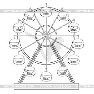 Attractions and entertainment ferris wheel - vector image