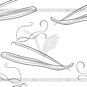 Seamless pattern meditation burning stick for - vector image