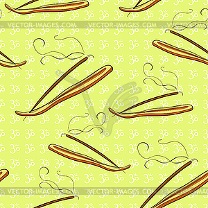 Seamless pattern meditation burning stick for - vector image