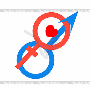 Mars and Venus astrological symbols of love - vector clipart