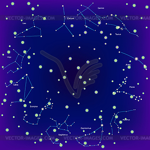 Natal an astrological zodiac signs - vector clipart