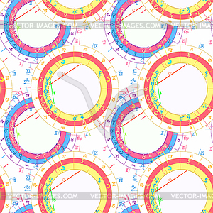 Seamless pattern synastry natal astrological - vector image