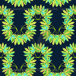 Бесшовный узор с осенними кленовыми листьями - векторное изображение EPS