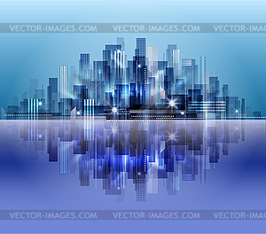 Городской фон со зданиями - векторный клипарт
