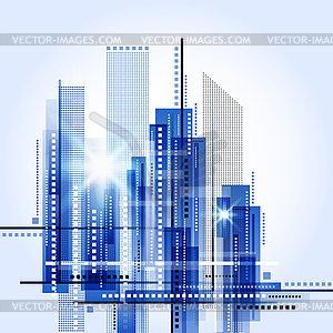 Пейзаж абстрактного города - изображение в формате EPS