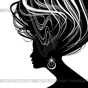 Woman Hair style silhouette - vector image