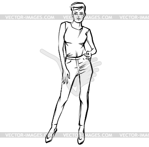 Fashion woman. Female model. fashion lady. Sketch - vector clip art