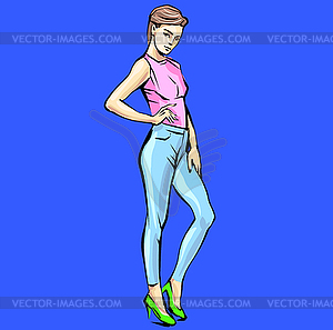 Fashion woman. Female model. fashion lady. Sketch - vector clipart