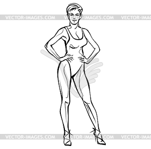 Fashion woman in swimwear. Female model in swimsuit - royalty-free vector image