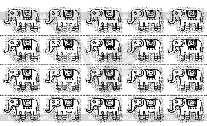 Этнические племенные Бесшовные с слонов - изображение в векторе / векторный клипарт
