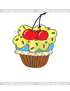 Cartoon cupcake. simple - vector clip art