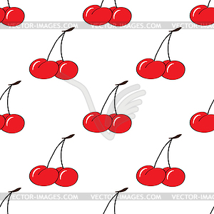 Beautiful seamless pattern with cherries - vector clip art