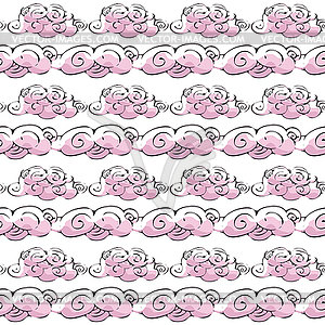 Seamless pattern, cloud art background design for - vector clipart