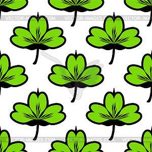 Clover leaf seamless pattern - vector clipart