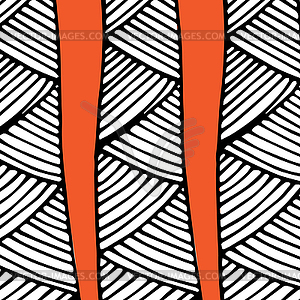 Abstract african pattern orange and black - vector clipart