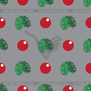 Christmas and New Year seamless pattern, pine - vector clip art