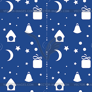 Seamless Christmas night background - vector clipart / vector image