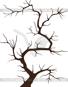 Tree silhouette without leaves - vector clip art