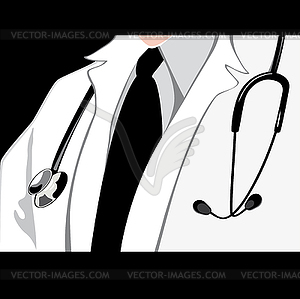 Doctor with stethoscope - vector clip art