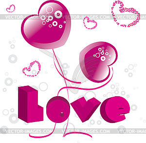 Embrace of two hearts, Valentine`s day - vector clipart