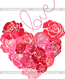 Heart of roses - stock vector clipart
