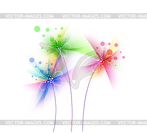 Абстрактный цветок гранж, цветочный дизайн искусства - векторный клипарт
