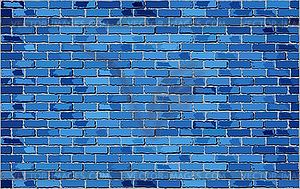 Blue brick wall - vector image