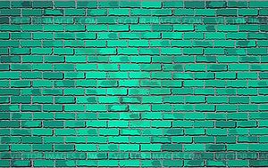 Turquoise brick wall - vector image