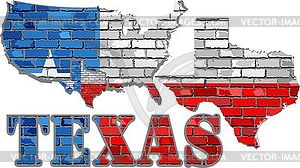 Texas on a brick wall - vector clipart