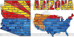 Arizona on a brick wall - vector clipart