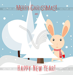 Greeting Card Merry Christmas and happy New year! - royalty-free vector image