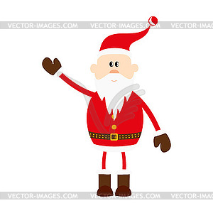 Santa Claus with a raised left hand - vector clipart