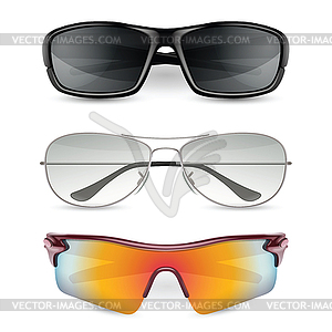 Man`s sunglasses set - vector clip art