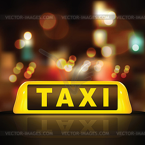 Taxi sign on car roof - royalty-free vector clipart