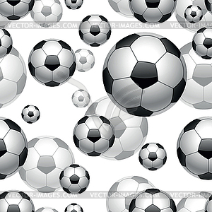 Soccer balls seamless pattern background - vector image